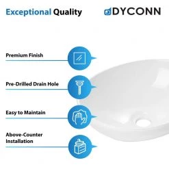 Dyconn 16.14 in. x 13.2 in. Vessel Sink in White -Bathroom Sinks Sales 16 14 x 13 2 dyconn vessel sinks bs021 c3 1000