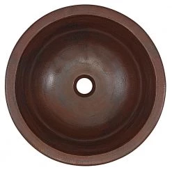 SINKOLOGY Darwin 16 in. Undermount or Drop-In Copper Bathroom Sink in Aged Copper -Bathroom Sinks Sales aged copper finish sinkology drop in bathroom sinks sb204 16ag 4f 1000