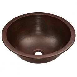 SINKOLOGY Darwin 16 in. Undermount or Drop-In Copper Bathroom Sink in Aged Copper