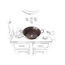 SINKOLOGY Copernicus All-In-One 21 in. Copper Bathroom Vessel Sink with Pfister Ashfield Bronze Faucet and Drain -Bathroom Sinks Sales aged copper rustic bronze sinkology vessel sinks sb303 21ag f040 4f 1000