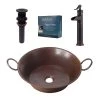 SINKOLOGY Copernicus All-In-One 21 in. Copper Bathroom Vessel Sink with Pfister Ashfield Bronze Faucet and Drain -Bathroom Sinks Sales aged copper rustic bronze sinkology vessel sinks sb303 21ag f040 64 1000