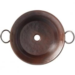 SINKOLOGY Copernicus All-In-One 21 in. Copper Bathroom Vessel Sink with Pfister Ashfield Bronze Faucet and Drain -Bathroom Sinks Sales aged copper rustic bronze sinkology vessel sinks sb303 21ag f040 a0 1000