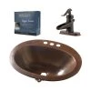 SINKOLOGY Seville All-In-One 20 in. Drop-In Copper Bathroom Sink with Pfister Bronze Ashfield Faucet and Drain in Aged Copper -Bathroom Sinks Sales aged copper sinkology drop in bathroom sinks bod 0903bc f042 64 1000