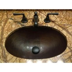 SINKOLOGY Wallace 19 in. Undermount or Drop-In Solid Copper Bathroom Sink in Aged Copper -Bathroom Sinks Sales aged copper sinkology drop in bathroom sinks sb202 19ag 31 1000