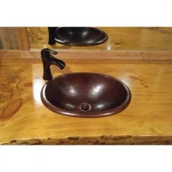 SINKOLOGY Wallace 19 in. Undermount or Drop-In Solid Copper Bathroom Sink in Aged Copper -Bathroom Sinks Sales aged copper sinkology drop in bathroom sinks sb202 19ag c3 1000