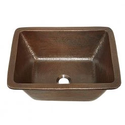 SINKOLOGY Hawking 17 in. Undermount or Drop-In Solid Copper Bathroom Sink in Aged Copper