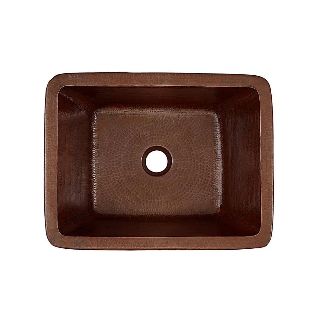 SINKOLOGY Hawking 17 in. Undermount or Drop-In Solid Copper Bathroom Sink in Aged Copper 4 SINKOLOGY Hawking 17 in. Undermount or Drop-In Solid Copper Bathroom Sink in Aged Copper - Image 2