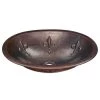 SINKOLOGY Franklin Fleur-De-Lis Custom Made Dual Mount Copper Bathroom Sink with Bowl Design in Aged Copper 1 SINKOLOGY Franklin Fleur-De-Lis Custom Made Dual Mount Copper Bathroom Sink with Bowl Design in Aged Copper -Bathroom Sinks Sales aged copper sinkology drop in bathroom sinks sb299 19flr 64 1000