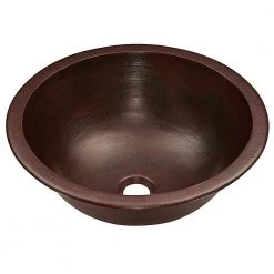 SINKOLOGY Darwin All-In-One 16 in. Undermount or Drop-In Copper Bathroom Sink with Pfister Rustic Bronze Faucet and Drain -Bathroom Sinks Sales aged copper sinkology undermount bathroom sinks sb204 16ag f042 c3 1000