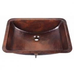 SINKOLOGY Curie 21 in. Undermount Handmade Solid Copper Bathroom Sink with in Aged Copper