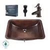 SINKOLOGY Curie All-In-One 21 in. Undermount Copper Bathroom Sink with Pfister Centerset Rustic Bronze Faucet and Drain -Bathroom Sinks Sales aged copper sinkology undermount bathroom sinks sb206 21ag f042 64 1000