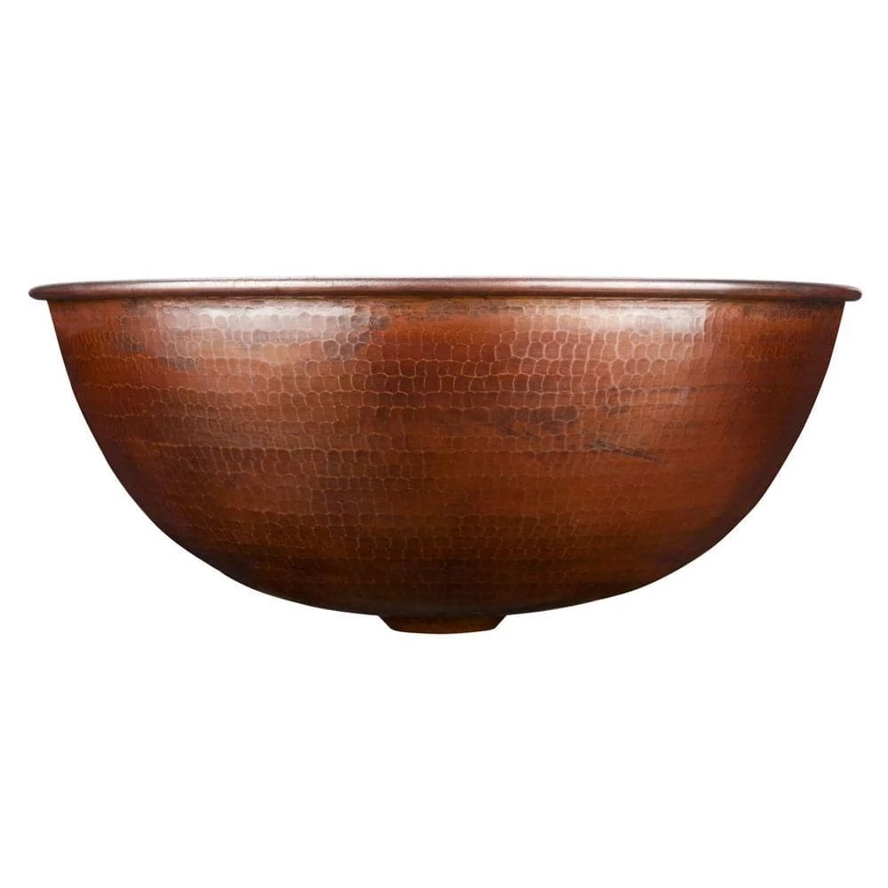 SINKOLOGY Hubble 14 in. Solid Copper Bathroom Vessel Sink in in Aged Copper 4 SINKOLOGY Hubble 14 in. Solid Copper Bathroom Vessel Sink in in Aged Copper - Image 2