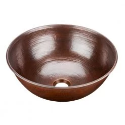 SINKOLOGY Hubble 14 in. Solid Copper Bathroom Vessel Sink in in Aged Copper