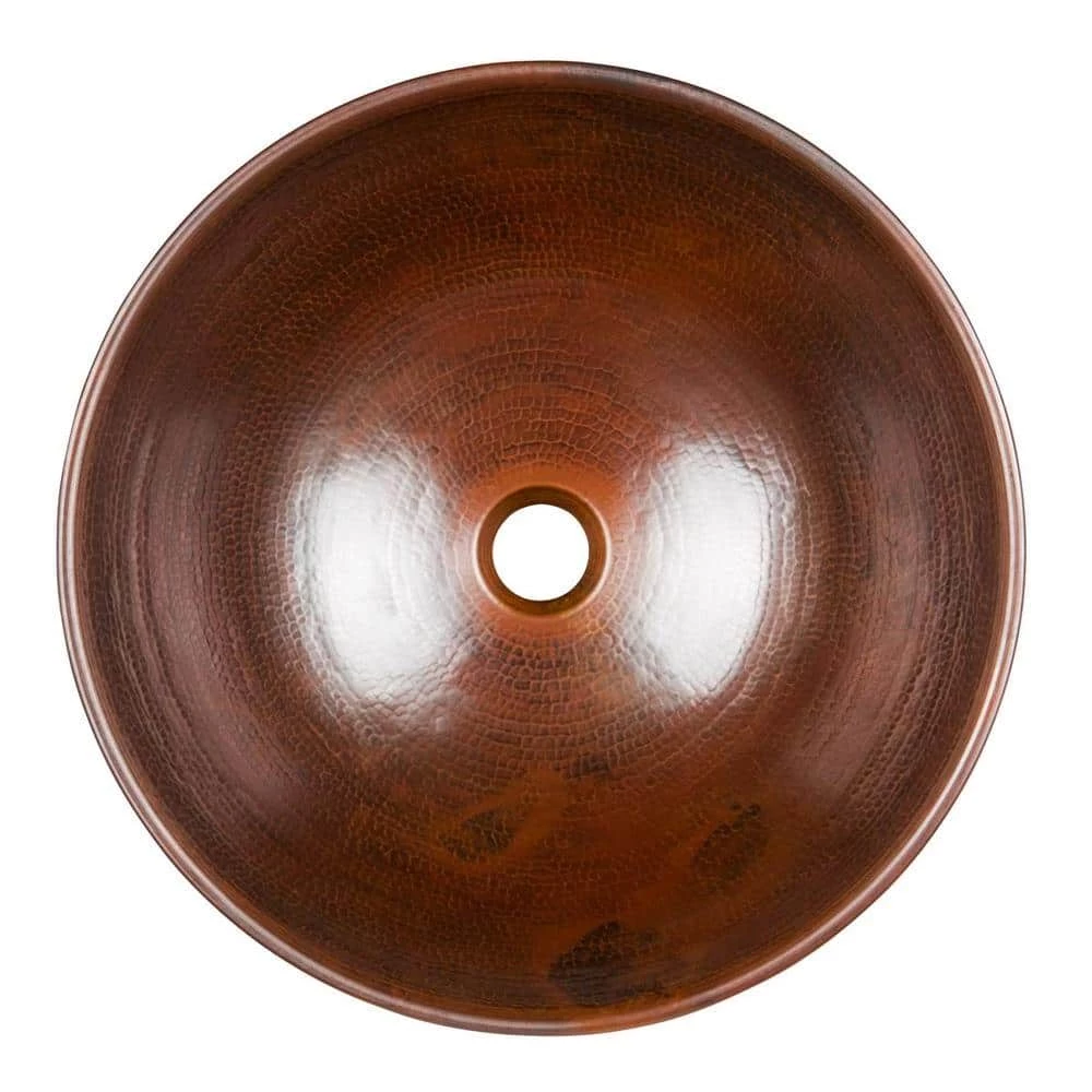 SINKOLOGY Hubble 14 in. Solid Copper Bathroom Vessel Sink in in Aged Copper 5 SINKOLOGY Hubble 14 in. Solid Copper Bathroom Vessel Sink in in Aged Copper - Image 3