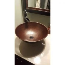SINKOLOGY Eddington 16 in. Copper Bathroom Vessel Sink in Aged Copper -Bathroom Sinks Sales aged copper sinkology vessel sinks brv 1606bc 31 1000