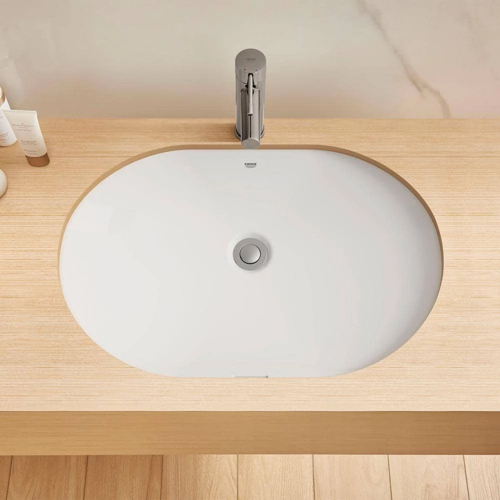 GROHE Essence 24 in. Undermount Bathroom Sink in Alpine White 8 GROHE Essence 24 in. Undermount Bathroom Sink in Alpine White - Image 6