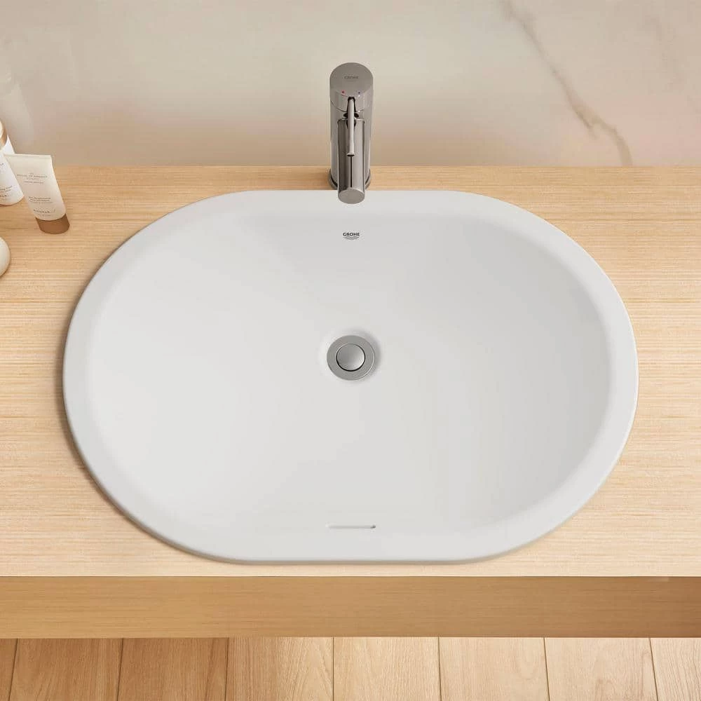 GROHE Essence 24 in. Undermount Bathroom Sink in Alpine White 9 GROHE Essence 24 in. Undermount Bathroom Sink in Alpine White - Image 7