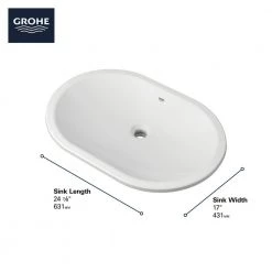 GROHE Essence 24 in. Undermount Bathroom Sink in Alpine White 12 GROHE Essence 24 in. Undermount Bathroom Sink in Alpine White -Bathroom Sinks Sales alpine white grohe undermount bathroom sinks 39673000 a0 1000