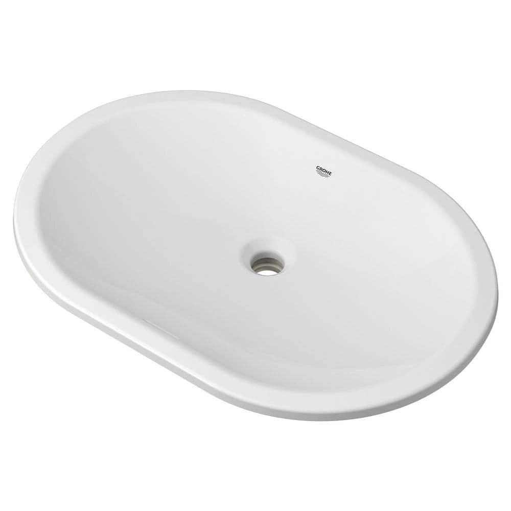 GROHE Essence 24 in. Undermount Bathroom Sink in Alpine White 4 GROHE Essence 24 in. Undermount Bathroom Sink in Alpine White - Image 2