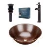 SINKOLOGY Hubble All-In-One 14 in. Copper Bathroom Vessel Sink with Pfister Ashfield Bronze Faucet and Drain -Bathroom Sinks Sales antique copper rustic bronze sinkology vessel sinks brv 1405bc f040 64 1000