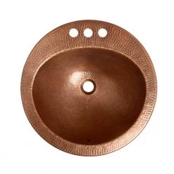 SINKOLOGY Bell Drop-In Handmade Copper Bathroom Sink with 4 in. Faucet Holes and Overflow in Antique Copper -Bathroom Sinks Sales antique copper sinkology drop in bathroom sinks sb101 19ac a0 1000