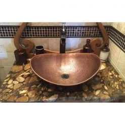 SINKOLOGY Confucius 19 in. Copper Vessel Sink Handmade Pure Copper Sink in Antique Copper -Bathroom Sinks Sales antique copper sinkology vessel sinks sb305 19ac 4f 1000