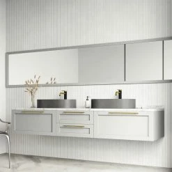 VIGO Concreto Stone 24 in. Concrete Oval Vessel Bathroom Sink in Gray with Lexington Faucet and Pop-Up Drain in Matte Gold -Bathroom Sinks Sales ash vigo vessel sinks vgt2027 40 1000