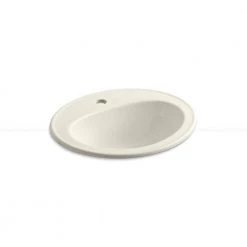 KOHLER Pennington Drop-In Vitreous China Bathroom Sink in Biscuit with Overflow Drain
