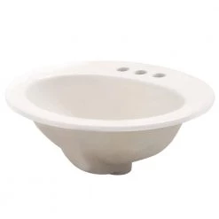 KOHLER Pennington Drop-In Vitreous China Bathroom Sink in Biscuit with Overflow Drain