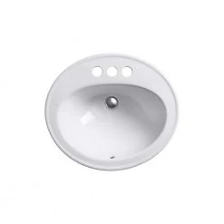 KOHLER Pennington Drop-In Vitreous China Bathroom Sink in Biscuit with Overflow Drain -Bathroom Sinks Sales biscuit kohler drop in bathroom sinks k 2196 4 96 77 1000