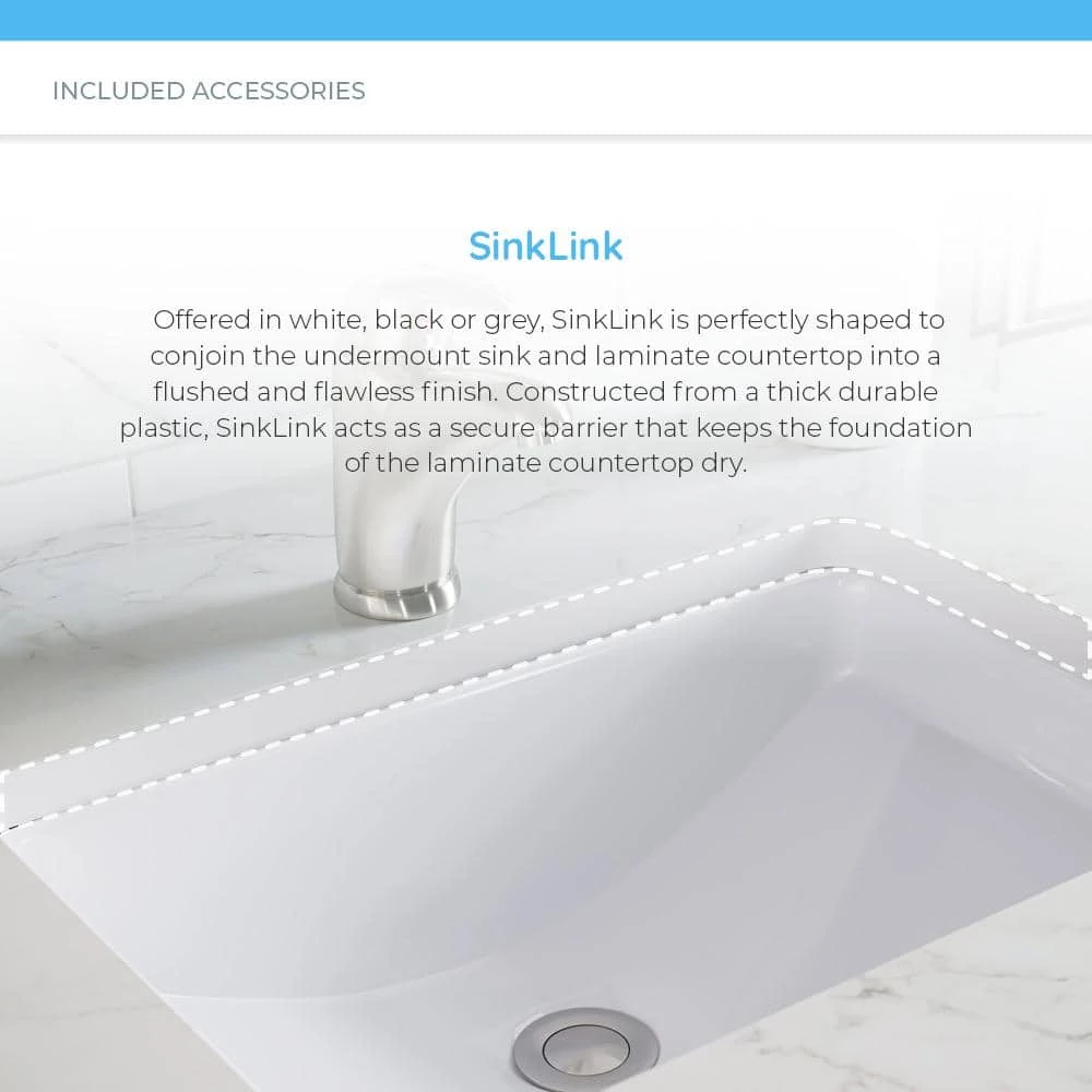 MR Direct 20-3/4 in. Undermount Bathroom Sink in Bisque with White SinkLink and Pop-Up Drain in Chrome 7 MR Direct 20-3/4 in. Undermount Bathroom Sink in Bisque with White SinkLink and Pop-Up Drain in Chrome - Image 5
