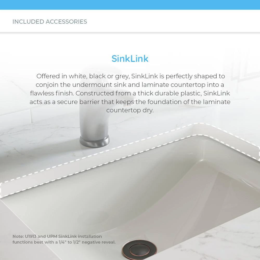 MR Direct 20-3/4 in. Undermount Bathroom Sink in Bisque with White SinkLink and Pop-Up Drain in Chrome 11 MR Direct 20-3/4 in. Undermount Bathroom Sink in Bisque with White SinkLink and Pop-Up Drain in Chrome - Image 9