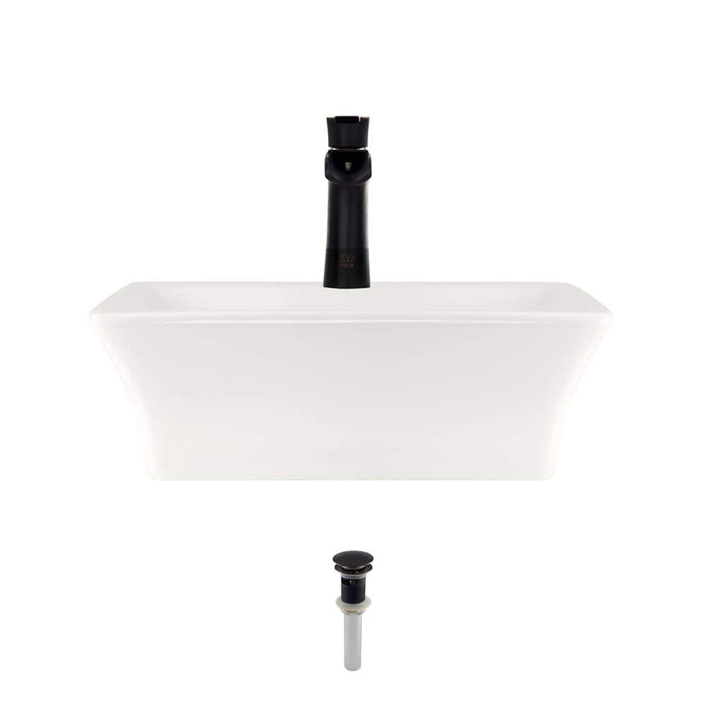 MR Direct Porcelain Vessel Sink in Bisque with 732 Faucet and Pop-Up Drain in Antique Bronze 3 MR Direct Porcelain Vessel Sink in Bisque with 732 Faucet and Pop-Up Drain in Antique Bronze
