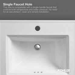 KOHLER Pennington Drop-In Vitreous China Bathroom Sink with Single Hole Faucet Drilling in Black Black with Overflow Drain -Bathroom Sinks Sales black black kohler drop in bathroom sinks k 2196 1 7 d4 1000