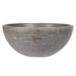 Eden Bath Small Round Stone Vessel Sink in Black Limestone -Bathroom Sinks Sales black eden bath vessel sinks eb s003bl h 76 1000