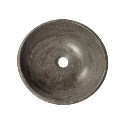 Eden Bath Small Round Stone Vessel Sink in Black Limestone -Bathroom Sinks Sales black eden bath vessel sinks eb s003bl h fa 1000