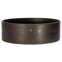 Eden Bath Thin Lip Column Nero Marquino Marble Round Vessel Sink -Bathroom Sinks Sales black eden bath vessel sinks eb s053nm h 76 1000