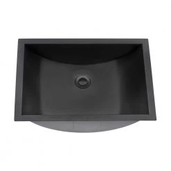 Ruvati Ariaso 16 in. x 11 in. Bathroom Sink Undermount Gunmetal Black Stainless Steel -Bathroom Sinks Sales black gunmetal ruvati undermount bathroom sinks rvh6107bl 4f 1000