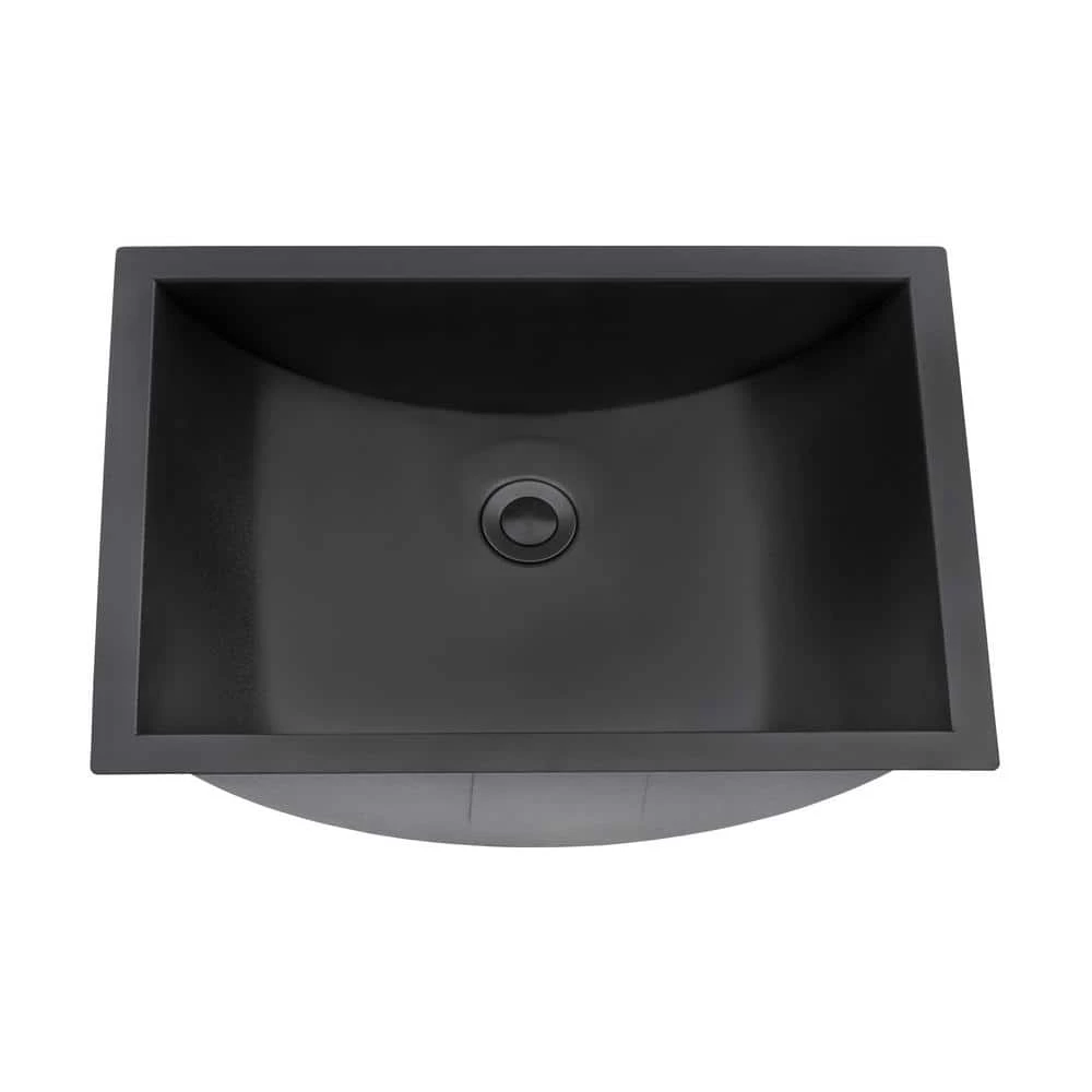 Ruvati Ariaso 18 in. Bathroom Sink Undermount Gunmetal Black Stainless Steel 7 Ruvati Ariaso 18 in. Bathroom Sink Undermount Gunmetal Black Stainless Steel - Image 5