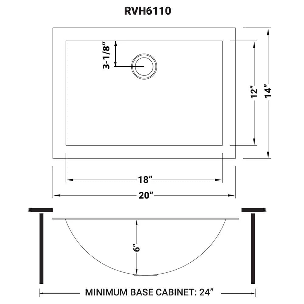 Ruvati Ariaso 18 in. Bathroom Sink Undermount Gunmetal Black Stainless Steel 10 Ruvati Ariaso 18 in. Bathroom Sink Undermount Gunmetal Black Stainless Steel - Image 8