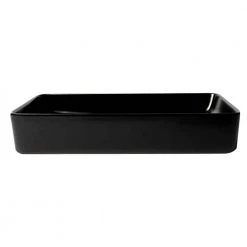 ALFI BRAND 24 in. Above Mount Porcelain Rectangular Vessel Sink in Black Matte -Bathroom Sinks Sales black matte alfi brand vessel sinks abc902 bm fa 1000