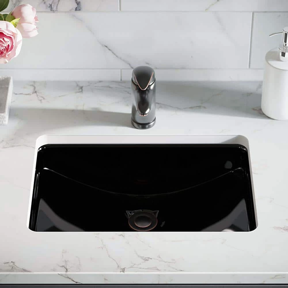 MR Direct 20-3/4 in. Undermount Bathroom Sink in Black with White SinkLink and Pop-Up Drain in Antique Bronze 3 MR Direct 20-3/4 in. Undermount Bathroom Sink in Black with White SinkLink and Pop-Up Drain in Antique Bronze
