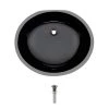 MR Direct Undermount Porcelain Bathroom Sink in Black with Pop-Up Drain in Brushed Nickel -Bathroom Sinks Sales black mr direct undermount bathroom sinks upm bl pud bn 64 1000