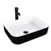 Puluomis Black Ceramic Rectangular Vessel Sink with Black Faucet 1 Puluomis Black Ceramic Rectangular Vessel Sink with Black Faucet -Bathroom Sinks Sales black puluomis vessel sinks us hw1124 64 1000