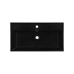Swiss Madison Claire 30 in. Ceramic Console Sink in Matte Black Basin Black Legs -Bathroom Sinks Sales black swiss madison console sinks sm cs782 40 1000