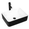 TOOLKISS 18.9 in. Ceramic Rectangular Vessel Sink in Black with Faucet -Bathroom Sinks Sales black toolkiss vessel sinks kd lw20 006 64 1000