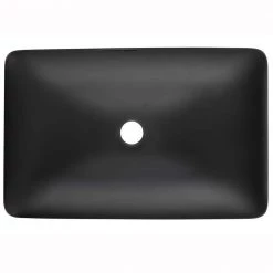 Tunuo Glass Rectangular Vessel Bathroom Sink in Black Set with Black Faucet and Pop-Up Drain in Black -Bathroom Sinks Sales black vessel sinks sf 2mb08 66 1000