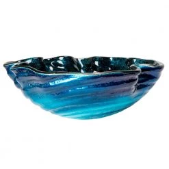 Eden Bath Caribbean Wave Glass Vessel Sink in Blue -Bathroom Sinks Sales blue eden bath vessel sinks eb gs37 1f 1000