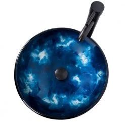 Puluomis Ocean Blue Glass Round Vessel Sink with Faucet Pop Up Drain Set -Bathroom Sinks Sales blue puluomis vessel sinks usba20077 1f 1000