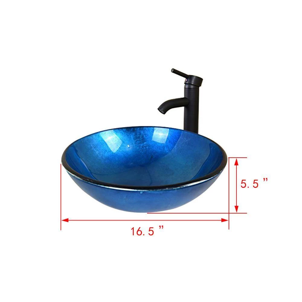 Taholi 5.5 in. Sink Basin in Blue Glass 9 Taholi 5.5 in. Sink Basin in Blue Glass - Image 7
